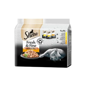 Sheba Fresh & Fine Adult - Alutasakos mártásban (Baromfi) felnőtt macskák részére (15x50g)