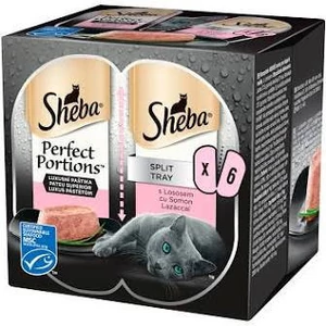 Sheba Perfect Portions - alutálkás (pástétom lazaccal) macskák részére (6x37.5g) 225g