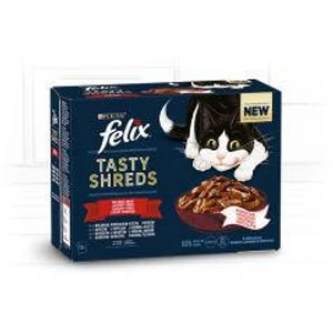 Felix Tasty Shreds (házias válogatás - szószban) alutasakos - macskák részére (12x80g)