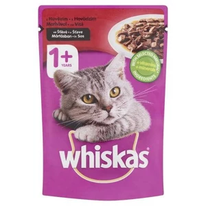 Whiskas Adult Beef 1+ - Nedves eledel (marha-, szószban) macskák részére (85g)