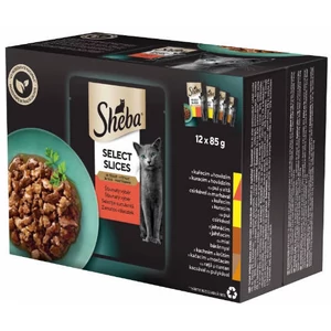 Sheba Selection in Sauce Adult - Alutasakos (Húsos válogatás, szószban) macskák részére (12x85g)
