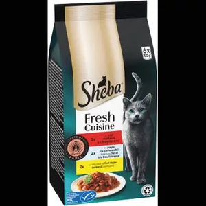 Sheba Taste of Paris - alutasakos (marha, fehérhúsú hal) felnőtt macskák részére (6x50g)