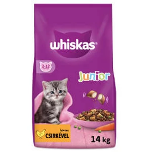 Whiskas Junior (2-12months)  - Szárazeledel (csirke) kölyökmacskák részére (14kg)