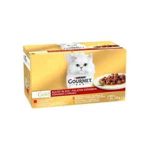 Gourmet Gold Duó Multipack (falatok szószban) nedvestáp - macskák részére (4x85g)