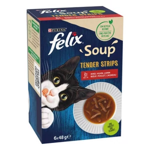 Felix Soup Original - kiegészítő eleség (marha,csirke,bárány) macskák részére (6x48g)