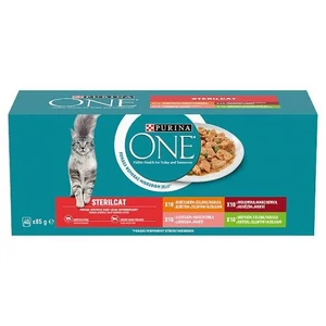 Purina ONE Sterilcat - nedves eledel (marha, sárgarépa) macskák részére (40x85g)