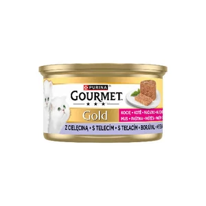 GOURMET GOLD Kitten Pástétom Borjúval nedves macskaeledel 85g