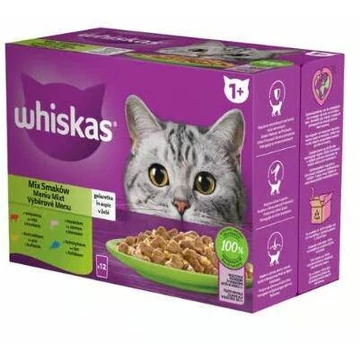 Whiskas Selection Menu - Nedves eledel (tonhal, lazac, csirke, marha aszpikban) macskák részére