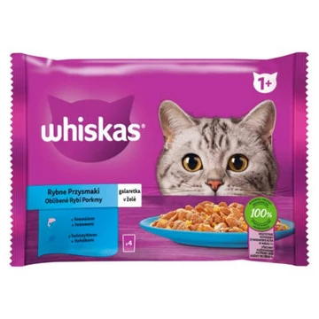 Whiskas Adult Popular Fish - Nedves eledel (lazac, tonhal, aszpikban) macskák részére (4x85g)