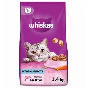 Whiskas Adult Sterile Salmon +1 - Szárazeledel (lazaccal) felnõtt macskák részére (1,4kg)