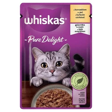 Whiskas Pure Delight Adult 1+ - Nedves eledel (csirke-,aszpikban) macskák részére (85g)