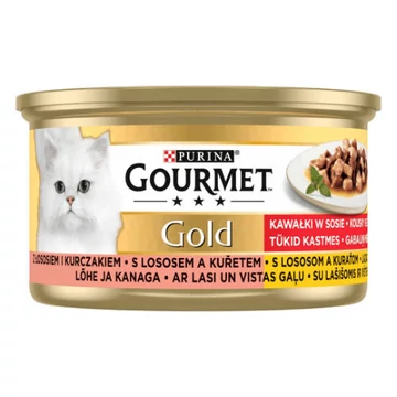 Gourmet Gold csirke/lazac szószban, 85g