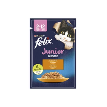 Felix Fantastic Junior Csirkével aszpikban nedves macskaeledel 85g