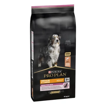 PRO PLAN Medium & Large Adult 7+ Sensitive Skin száraz kutyaeledel lazac 14kg