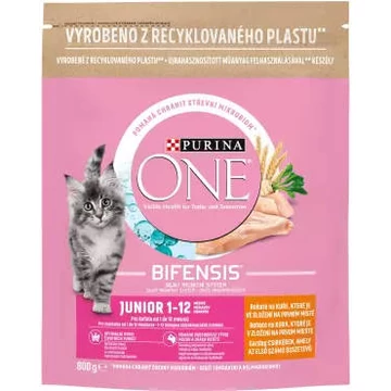 Purina ONE JUNIOR Csirkében gazdag, teljes kiõrlésû gabonákkal száraz macskaeledel 800g