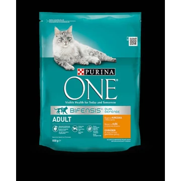 Purina ONE Csirkében és teljes kiõrlésû gabonákban gazdag száraz macskaeledel 800g