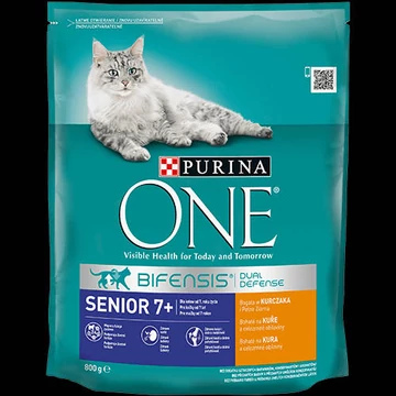 Purina ONE SENIOR Csirkében és teljes kiõrlésû gabonákban gazdag száraz macskaeledel 800g