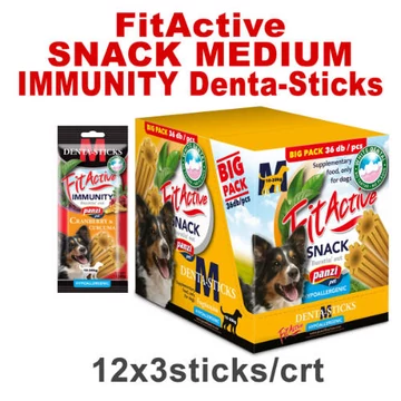 FitActive SNACK Denta-Sticks IMMUNITY 12*150g M Cranberry+Curcuma /CRT/