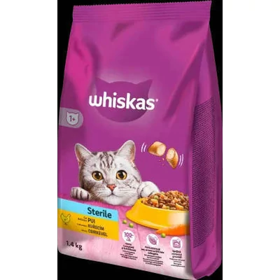 Whiskas Adult Sterile Chicken +1 - Szárazeledel (csirkehússal) felnõtt macskák részére (1,4kg)