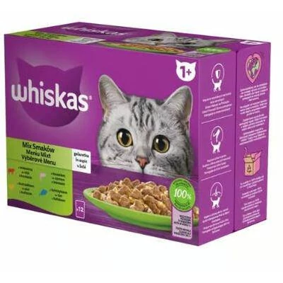 Whiskas Selection Menu - Nedves eledel (tonhal, lazac, csirke, marha aszpikban) macskák részére