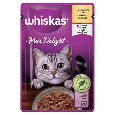 Whiskas Pure Delight Adult 1+ - Nedves eledel (csirke-,aszpikban) macskák részére (85g)