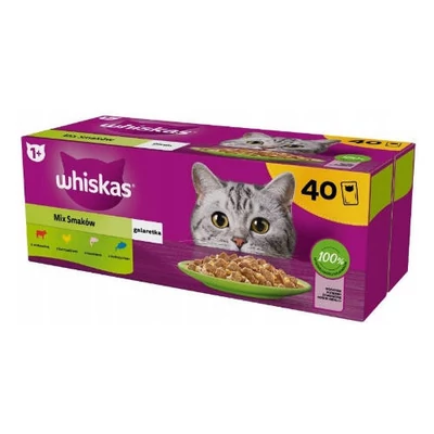 Whiskas Selection Menu - Nedves eledel (tonhal, lazac, csirke, marha aszpikban) macskák részére