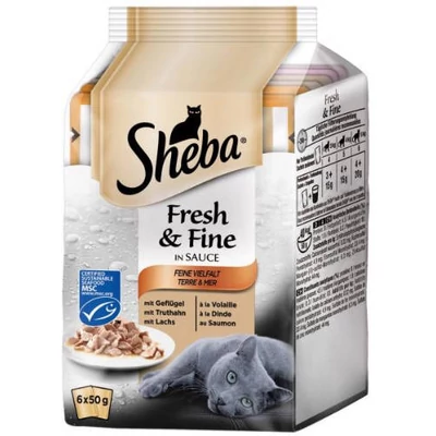Sheba Mini 6x50g alutasakos - Csirke-Lazac in Gravy
