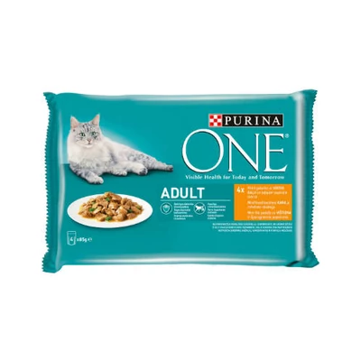 Purina ONE Adult Cat GiC csirke zöldbab 4x85g