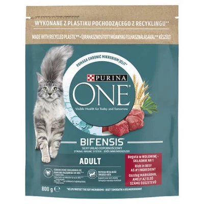 Purina ONE Marhában és teljes kiõrlésû gabonákban gazdag száraz macskaeledel 800g
