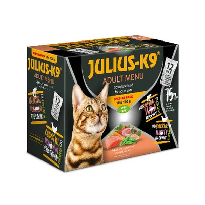 JULIUS K-9 CAT SPECIAL PACK (lazac+tonhal & csirke+pulyka) 12x100g